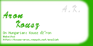 aron kousz business card